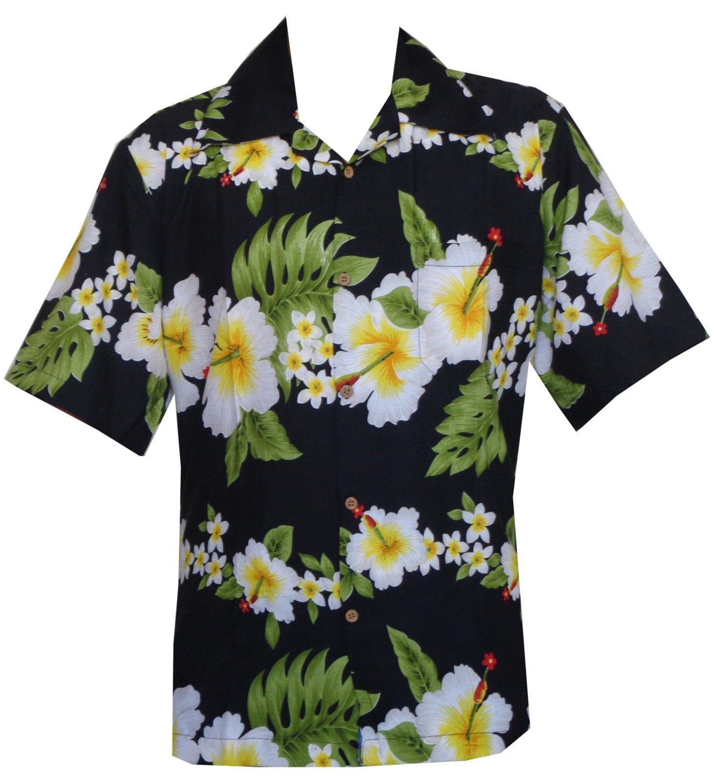 Hibiscus Floral Black Nice Design Hawaiian Shirt