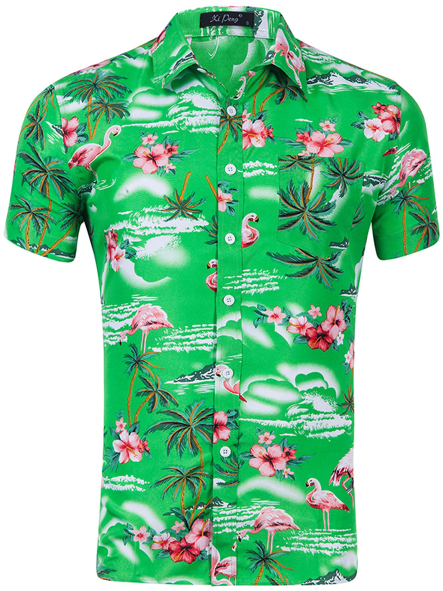 Hibiscus Floral Green High Quality Hawaiian Shirt
