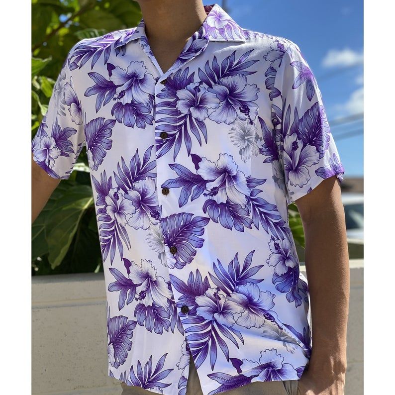 Hibiscus Purple Best Design Hawaiian Shirt