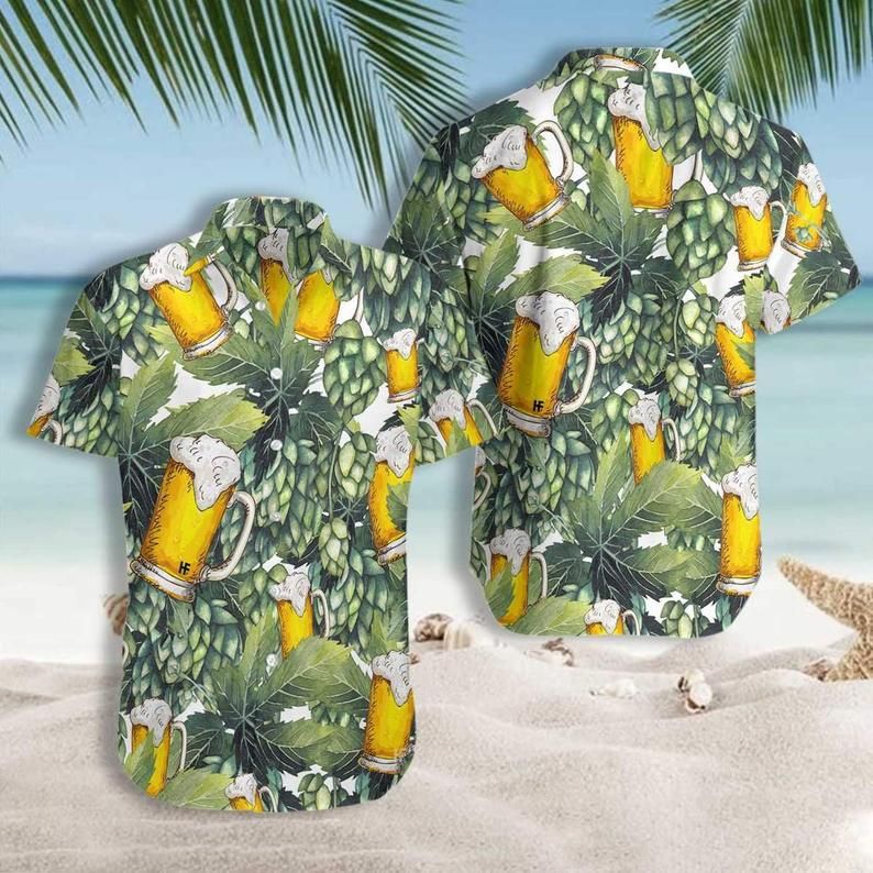 Hops And Craft Beer Multicolor Best Design Hawaiian Shirt