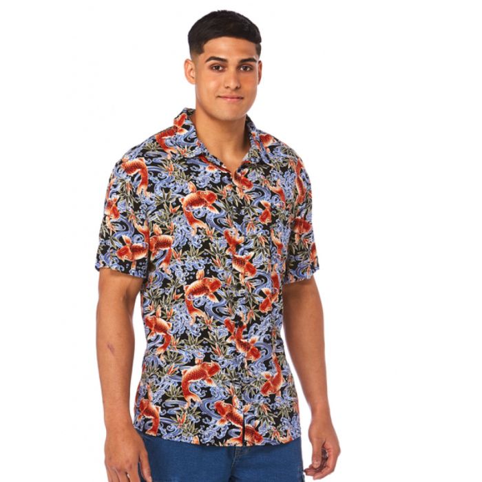 Koi Blue High Quality Hawaiian Shirts
