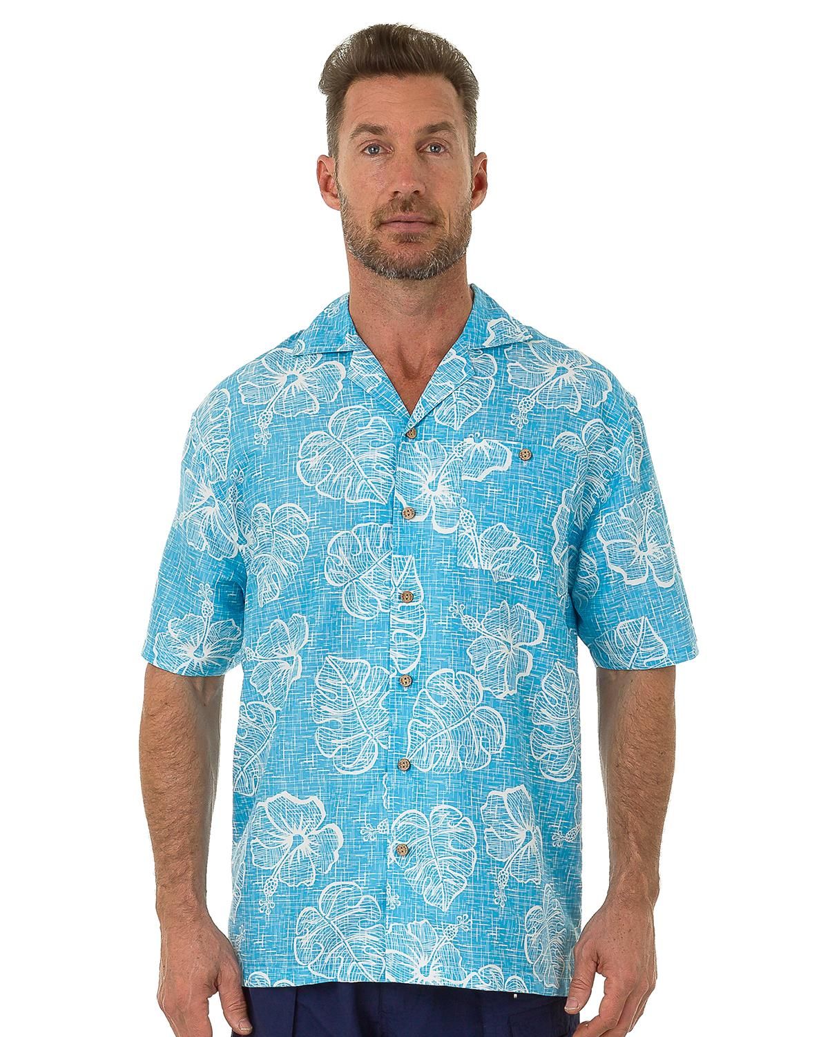 Leaves Blue Awesome Design Hawaiian Shirts