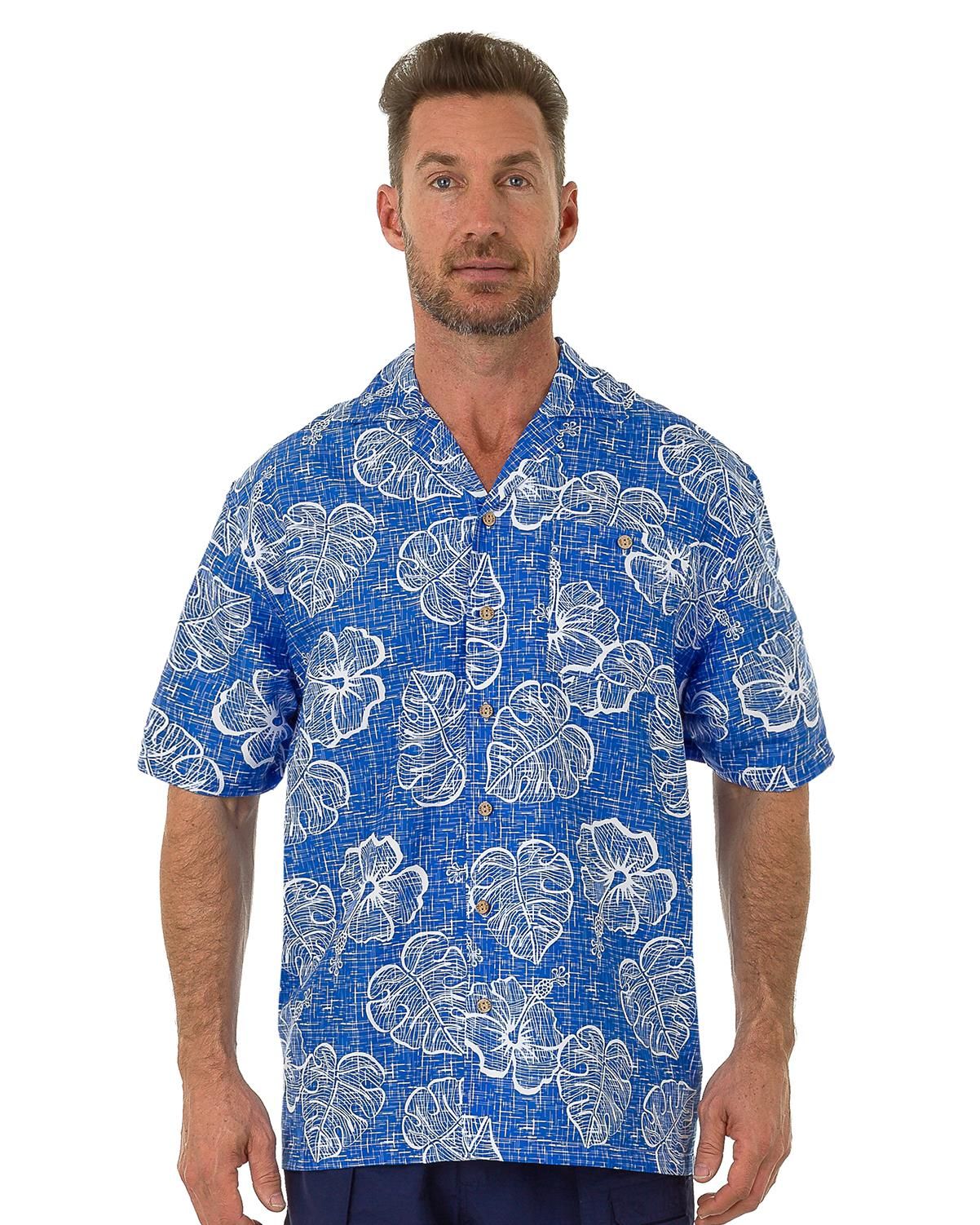 Leaves Blue Awesome Hawaiian Shirt