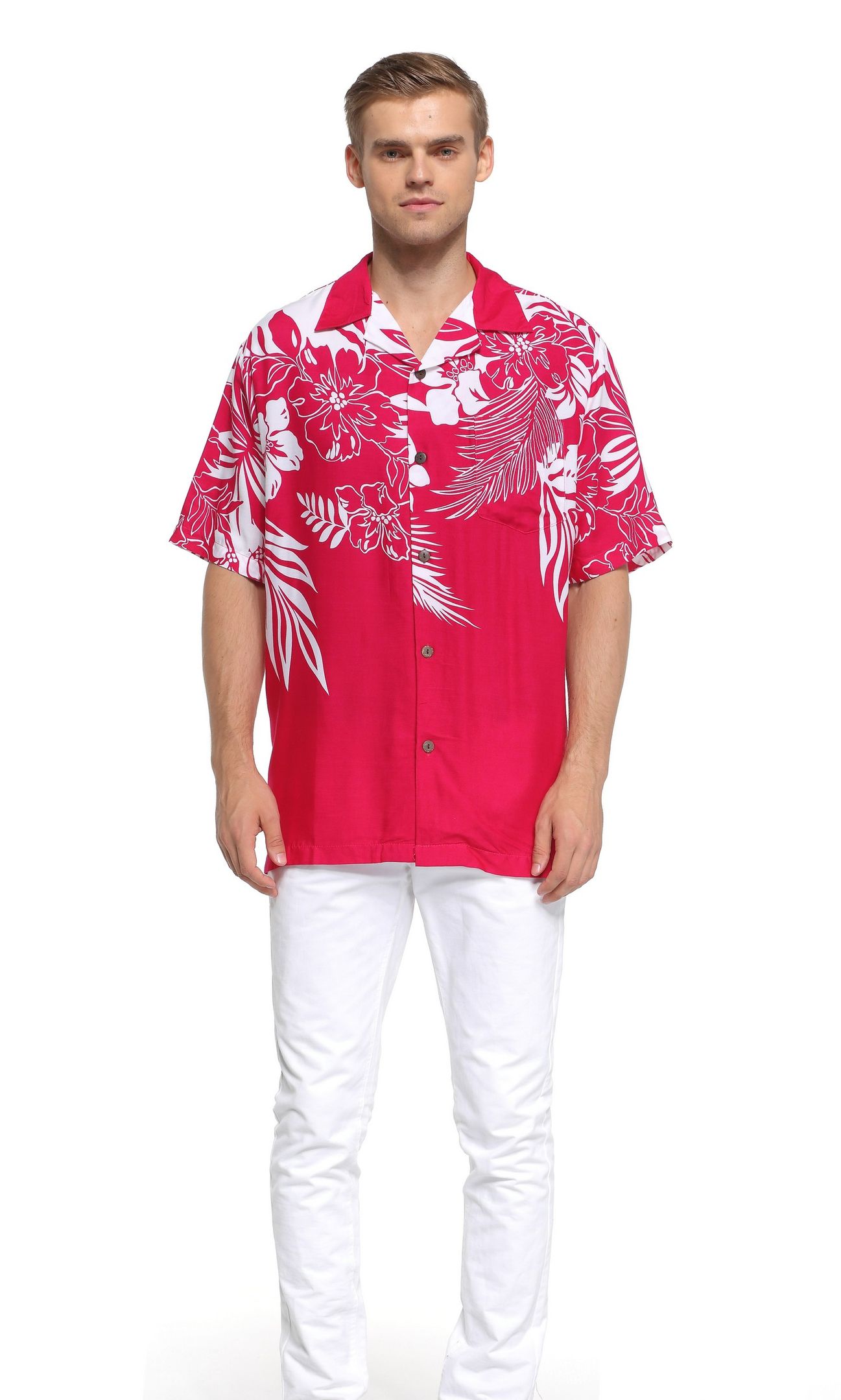 Leaves Pink Amazing Design Hawaiian Shirt