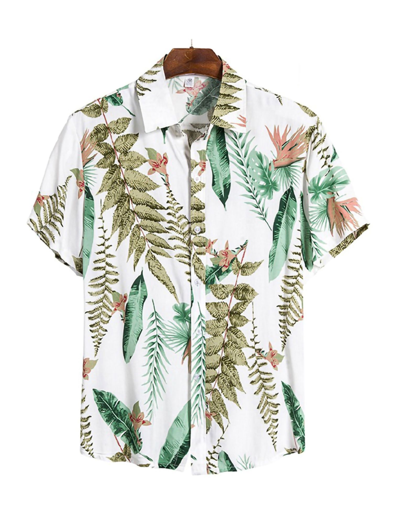 Leaves White Unique Design Hawaiian Shirt