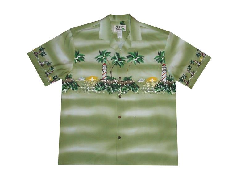 Lighthouse Island Green Best Design Hawaiian Shirt