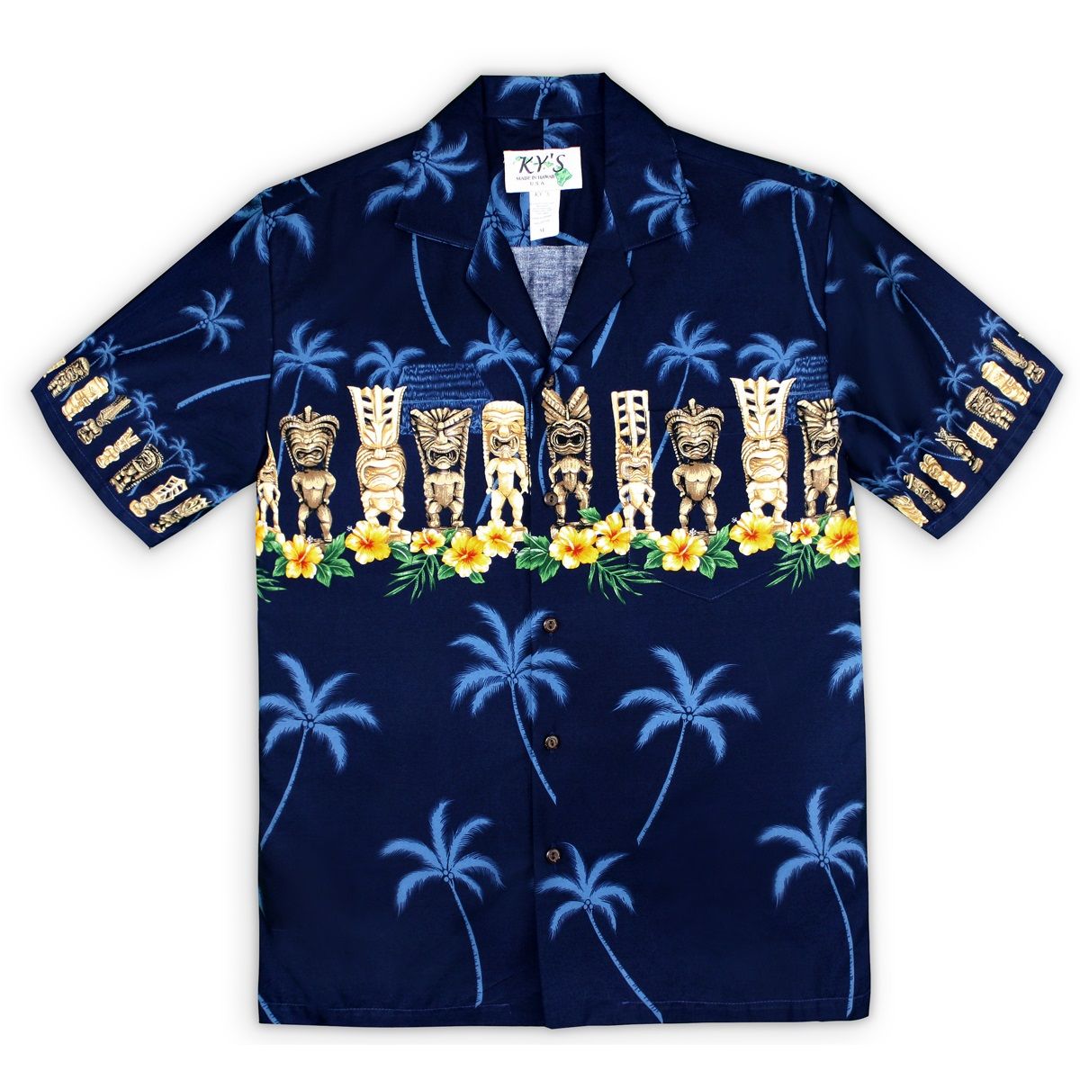 Liki Lucky Tiki Blue High Quality Hawaiian Shirt