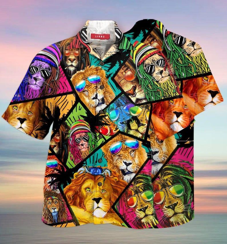 Lion Multicolor Nice Hawaiian Shirt