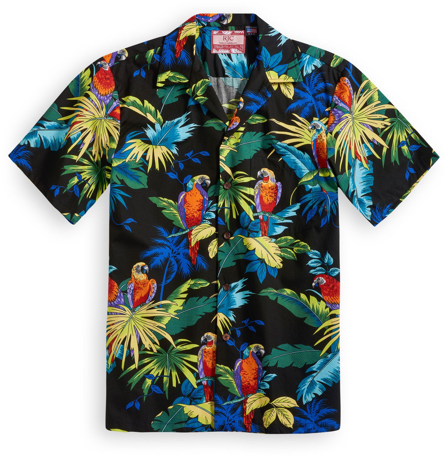 Macaws Black High Quality Hawaiian Shirt