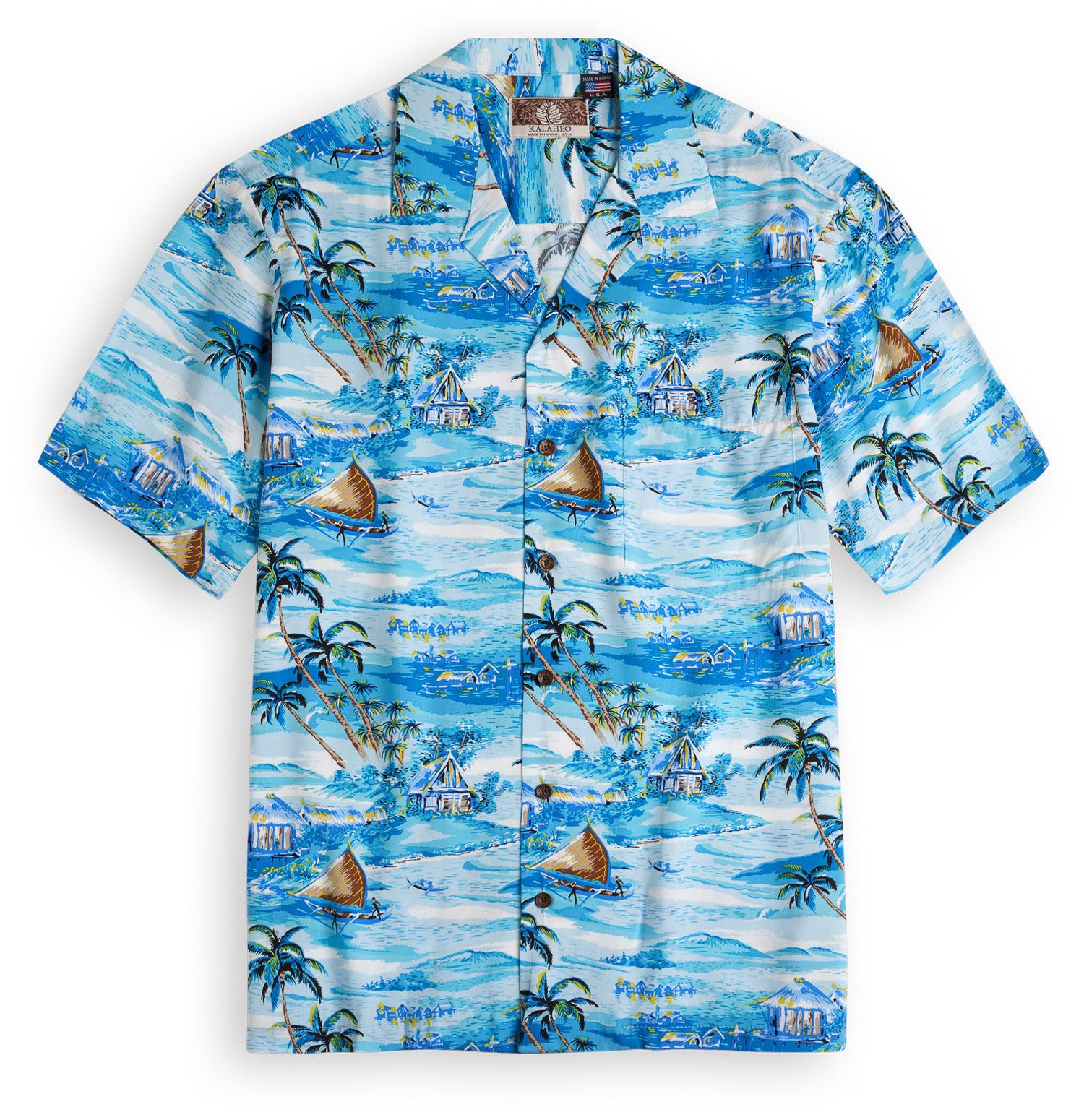 Manele Harbour Blue High Quality Hawaiian Shirt
