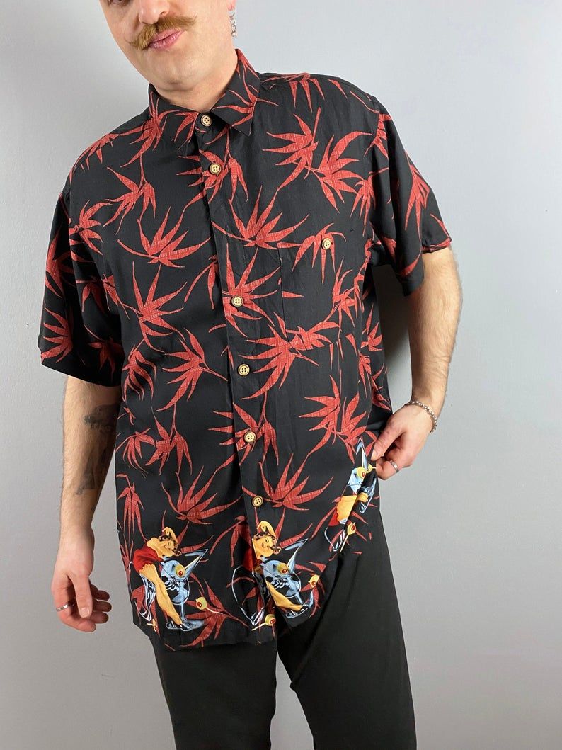 Martini Girl Black Red Nice Design Hawaiian Shirt