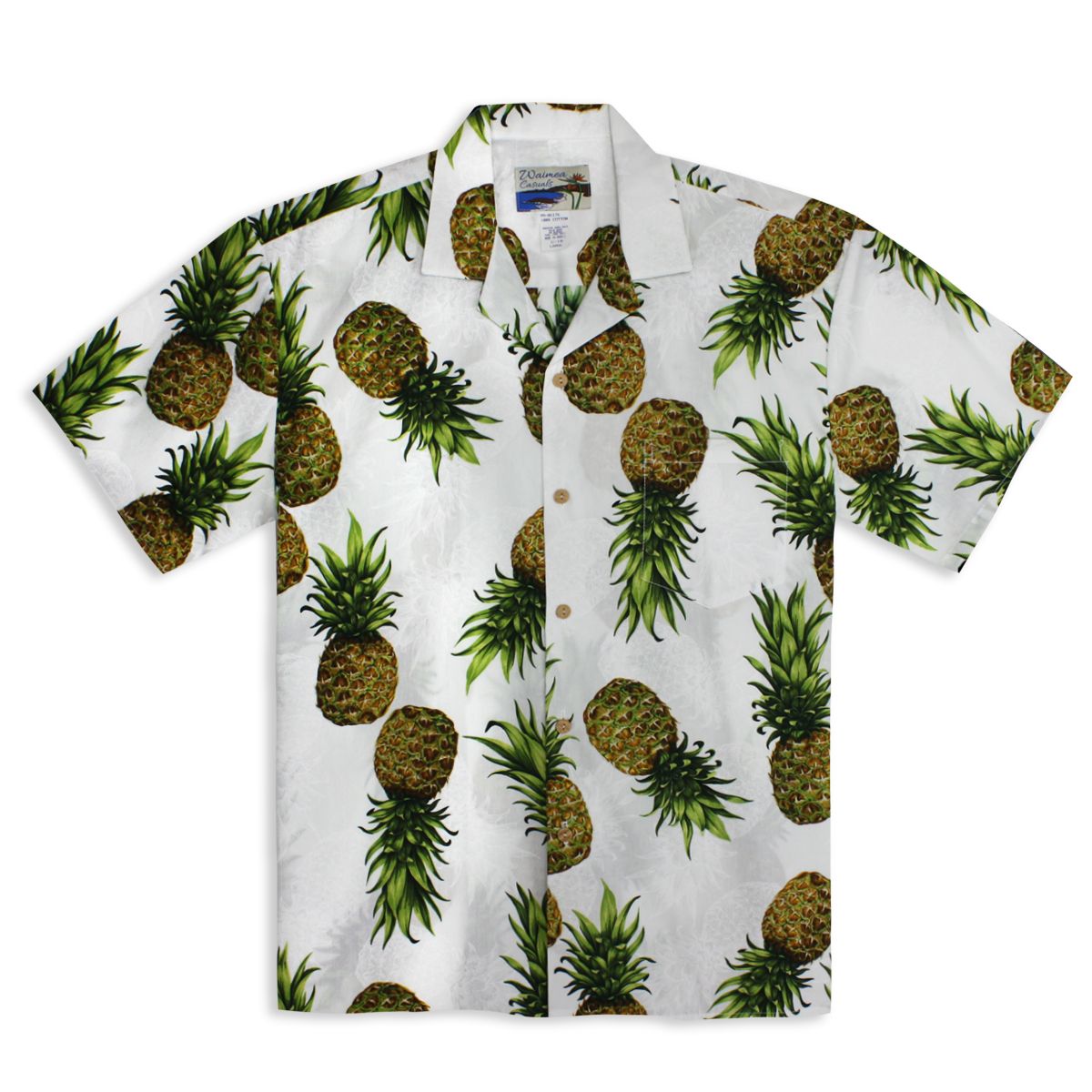 Maui Pineapple White High Quality Hawaiian Shirt