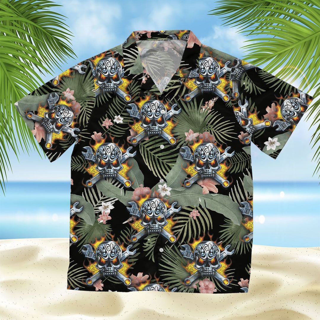Mechanic Black Nice Design Hawaiian Shirt