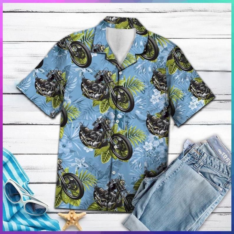 Motorbike Tropical Multicolor Nice Design Hawaiian Shirt