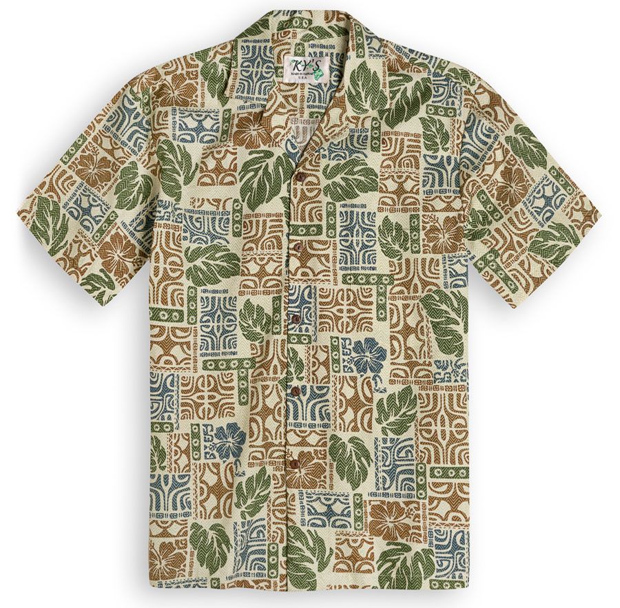Mystical Tapa Tan Unique Design Hawaiian Shirt