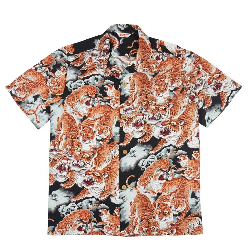 One Hundred Tigers Orange Black Amazing Design Hawaiian Shirt
