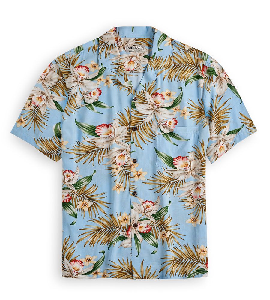 Orchid Garden Pale Blue Awesome Design Hawaiian Shirt