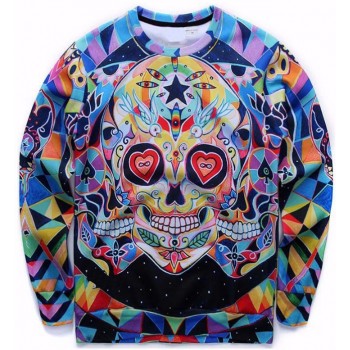 PSYCHEDELIC TRIPPY AF SUGAR SKULL 3D SWEATER