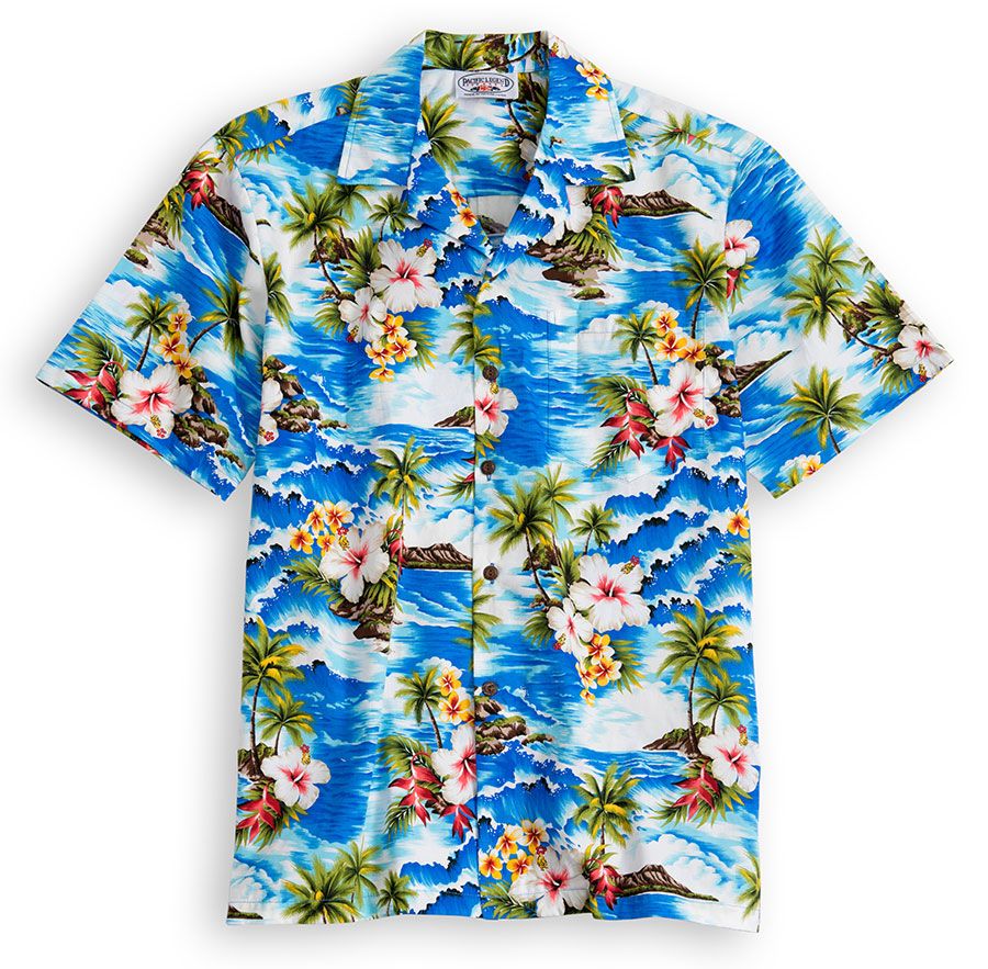 Palm Beach Blue High Quality Hawaiian Shirt