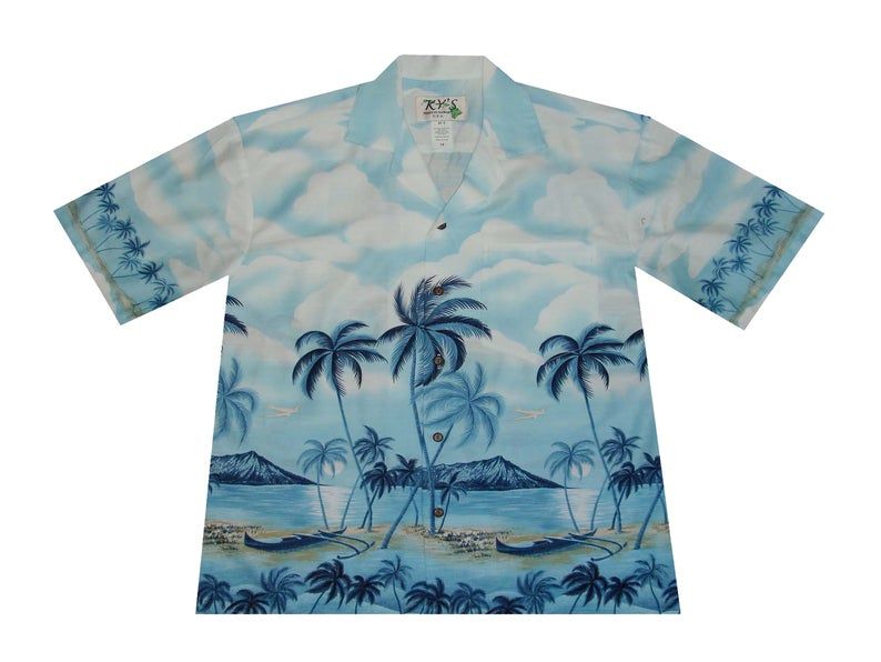 Palm Blue Unique Design Hawaiian Shirt
