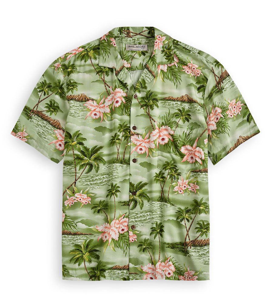 Palm Island Green High Quality Hawaiian Shirt