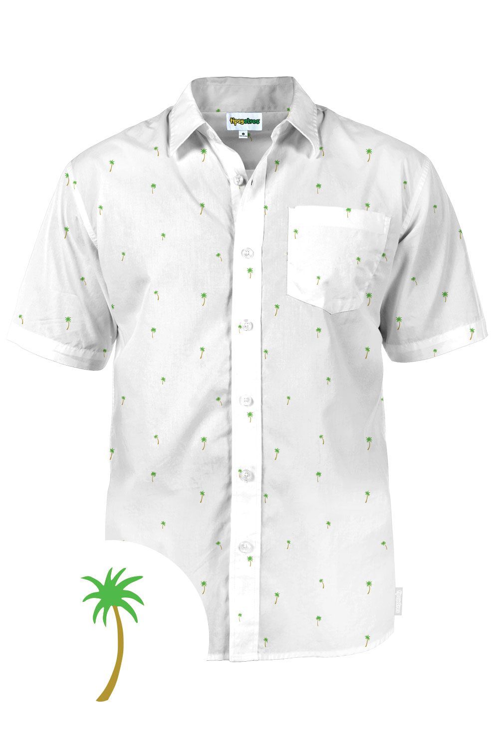 Palm Tree White Design Hawaiian Shirt