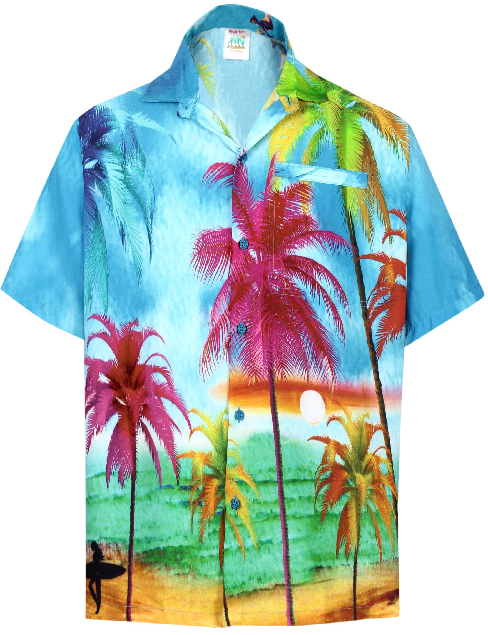 Palm Wave Blue Nice Design Hawaiian Shirt