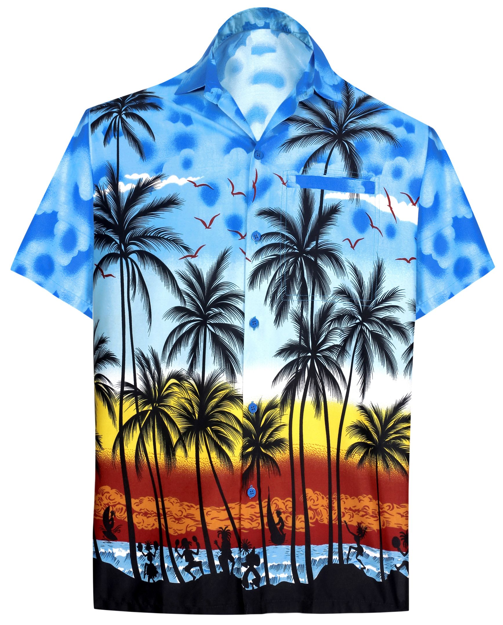 Palm Wave Blue Nice Design Hawaiian Shirts
