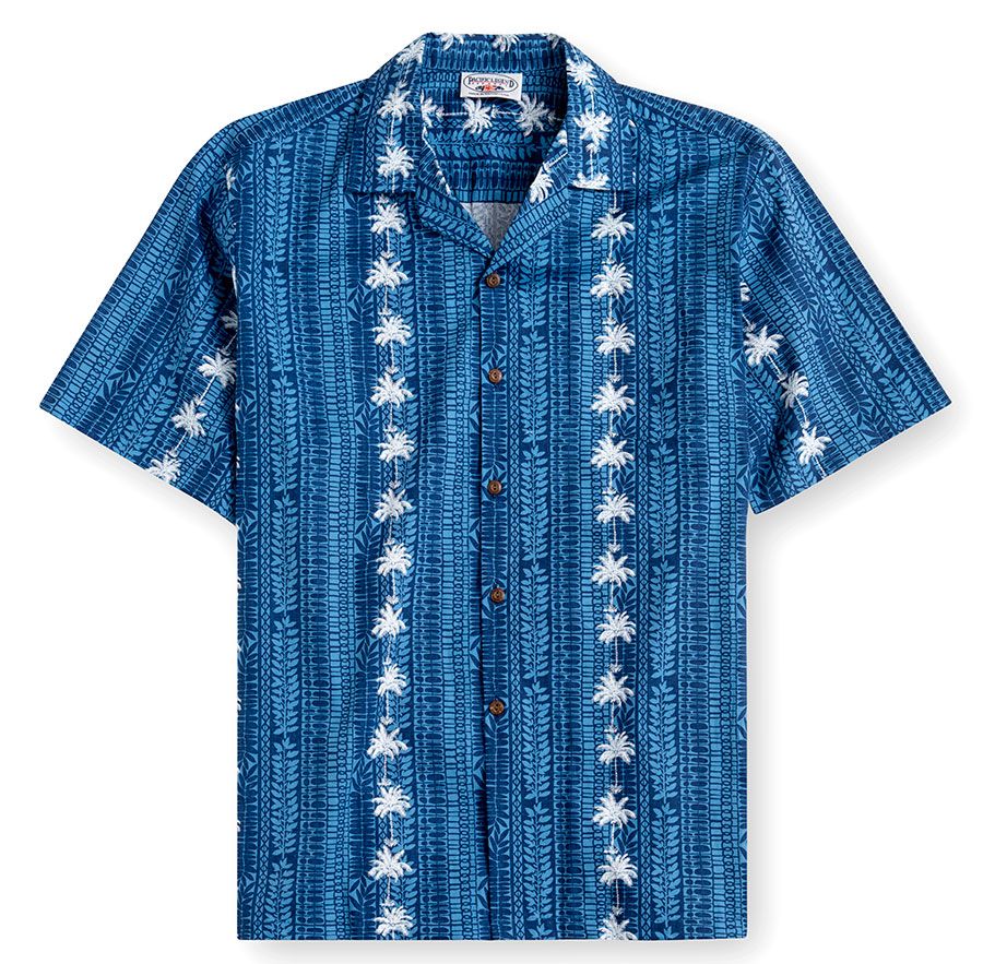 Palms Blue High Quality Hawaiian Shirt