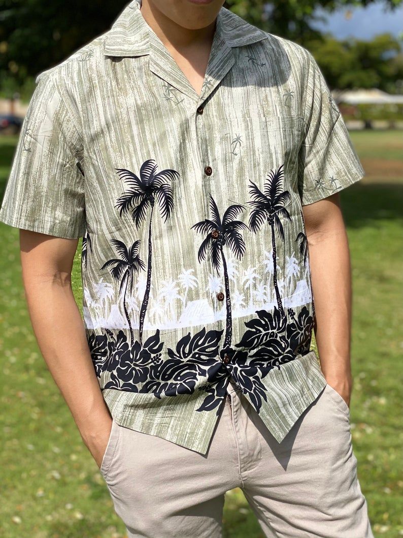 Palms Hawaiian Village Aloha Green Unique Design Hawaiian Shirt