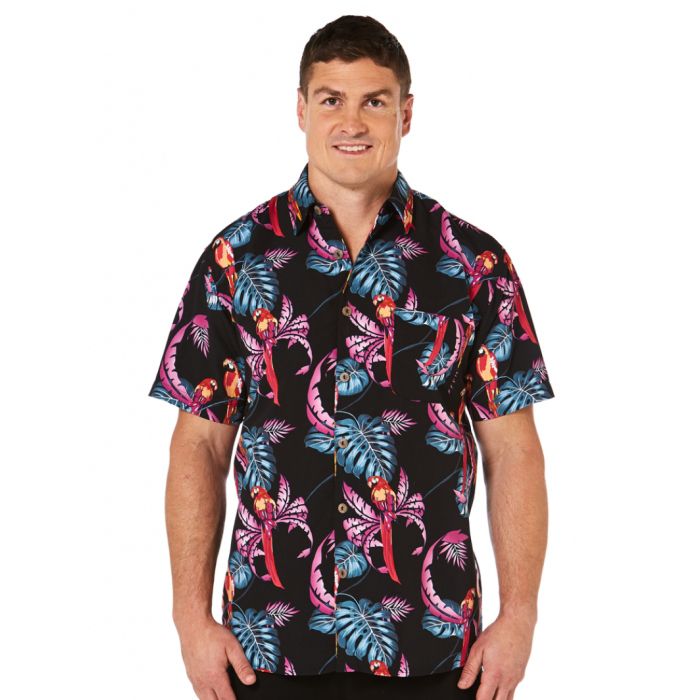 Parrot Black Awesome Design Hawaiian Shirts