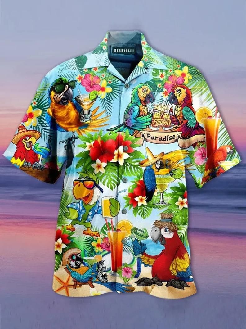 Parrot Multicolor Design Hawaiian Shirt