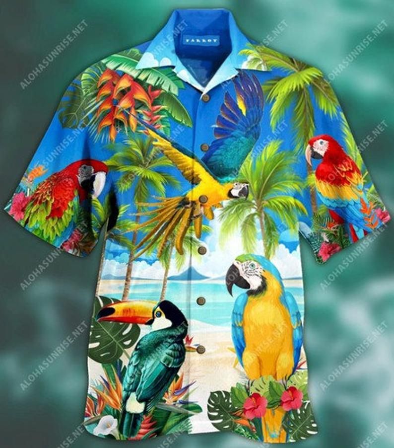 Parrots High By The Beach Multicolor Amazing Design Hawaiian Shirt