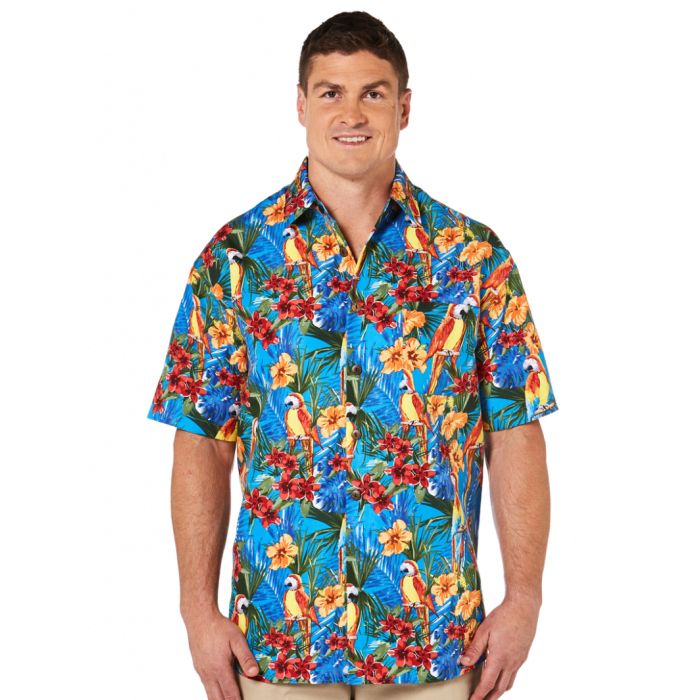 Parrots Multi Blue Unique Design Hawaiian Shirt