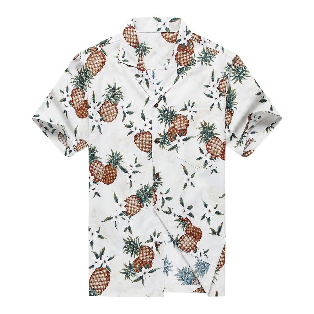 Pineapple White High Quality Hawaiian Shirt