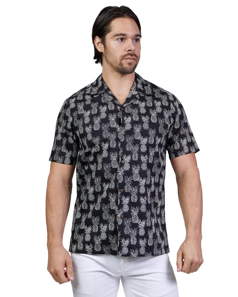 Pineapples Black Unique Design Hawaiian Shirt