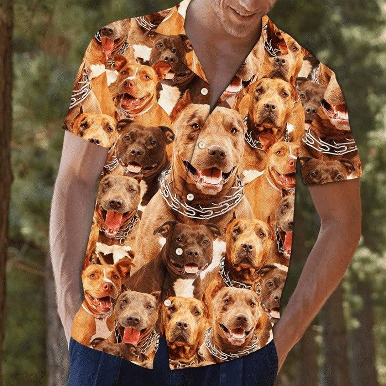 Pitbull Brown Nice Design Hawaiian Shirt
