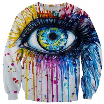 RAINBOW TEARY EYE 3D STREET WEAR SWEATER