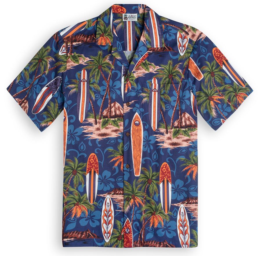 Republic Blue Unique Design Hawaiian Shirt