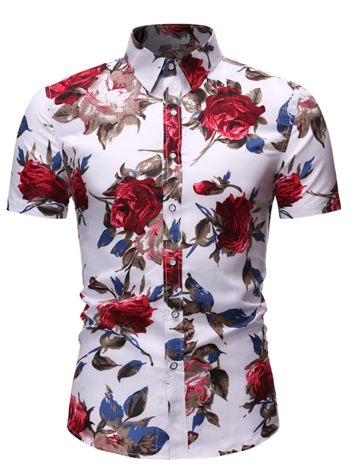 Rose White Unique Design Hawaiian Shirt