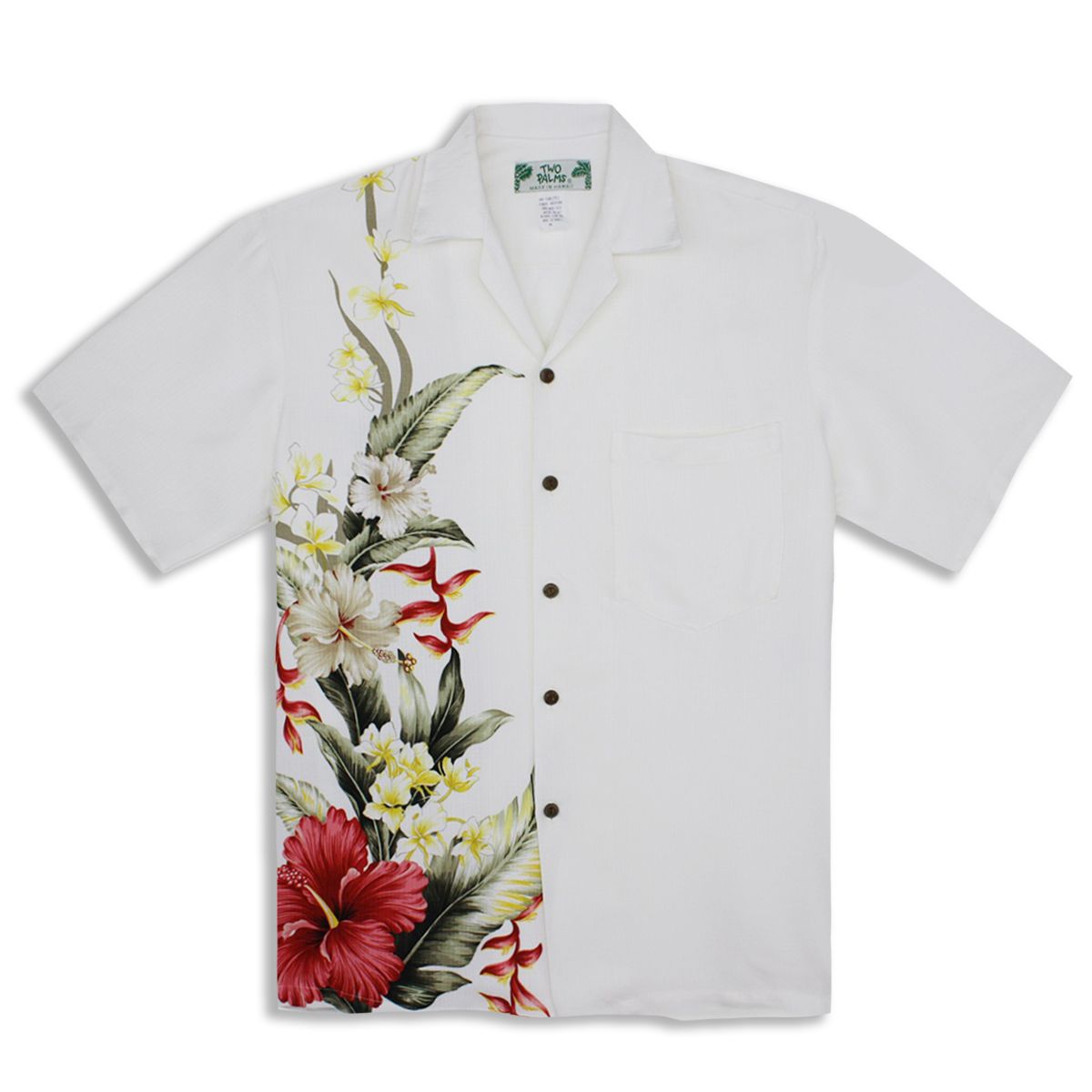 Royal Hibiscus White High Quality Hawaiian Shirt