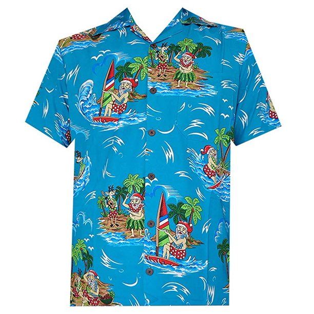Santa Blue Awesome Design Hawaiian Shirt