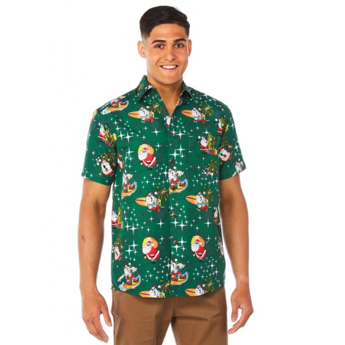 Santa Green Awesome Design Hawaiian Shirt