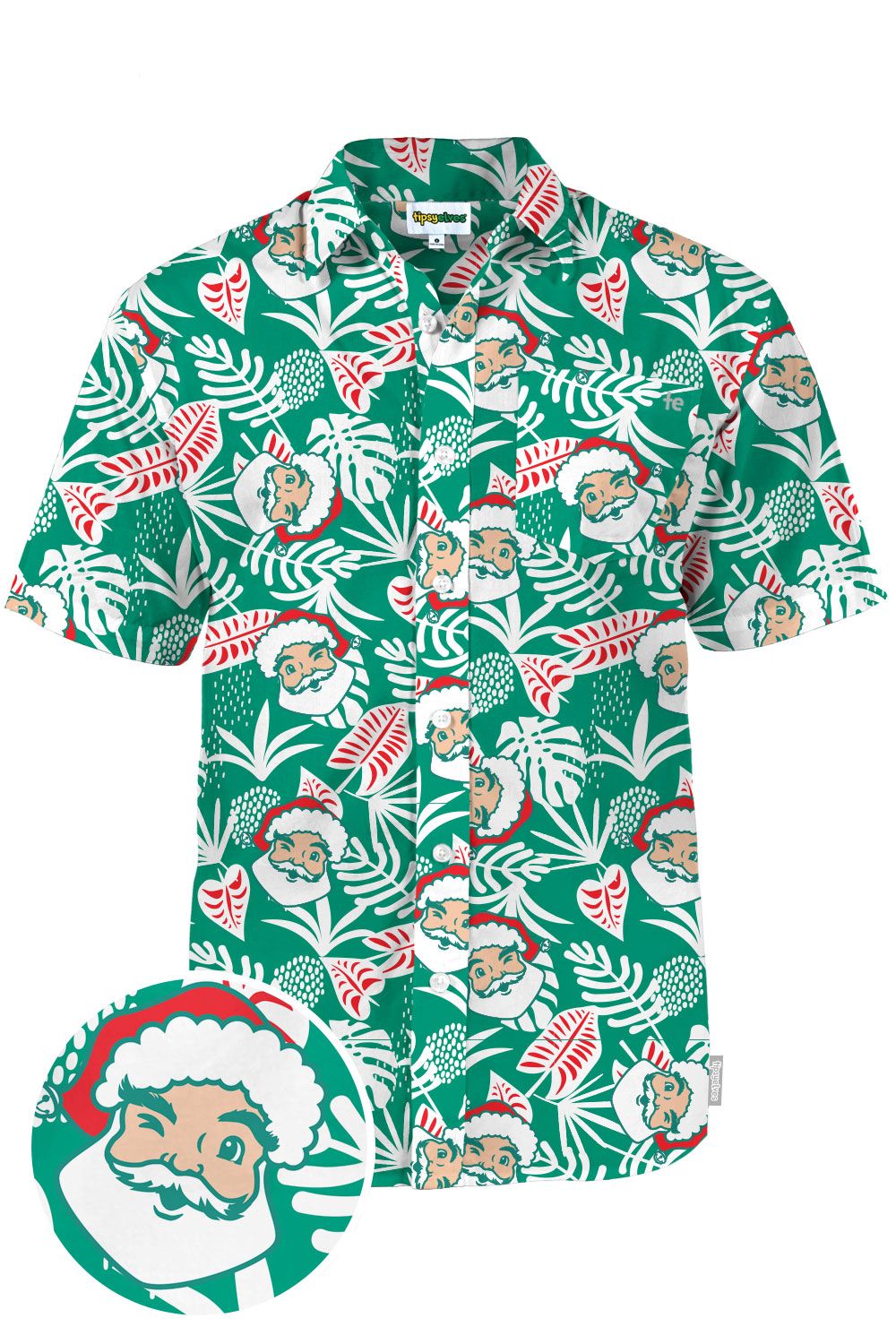 Santa Palms Green High Quality Hawaiian Shirt