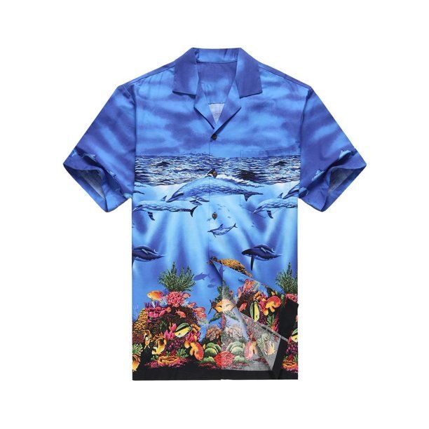 Sea Blue High Quality Hawaiian Shirt