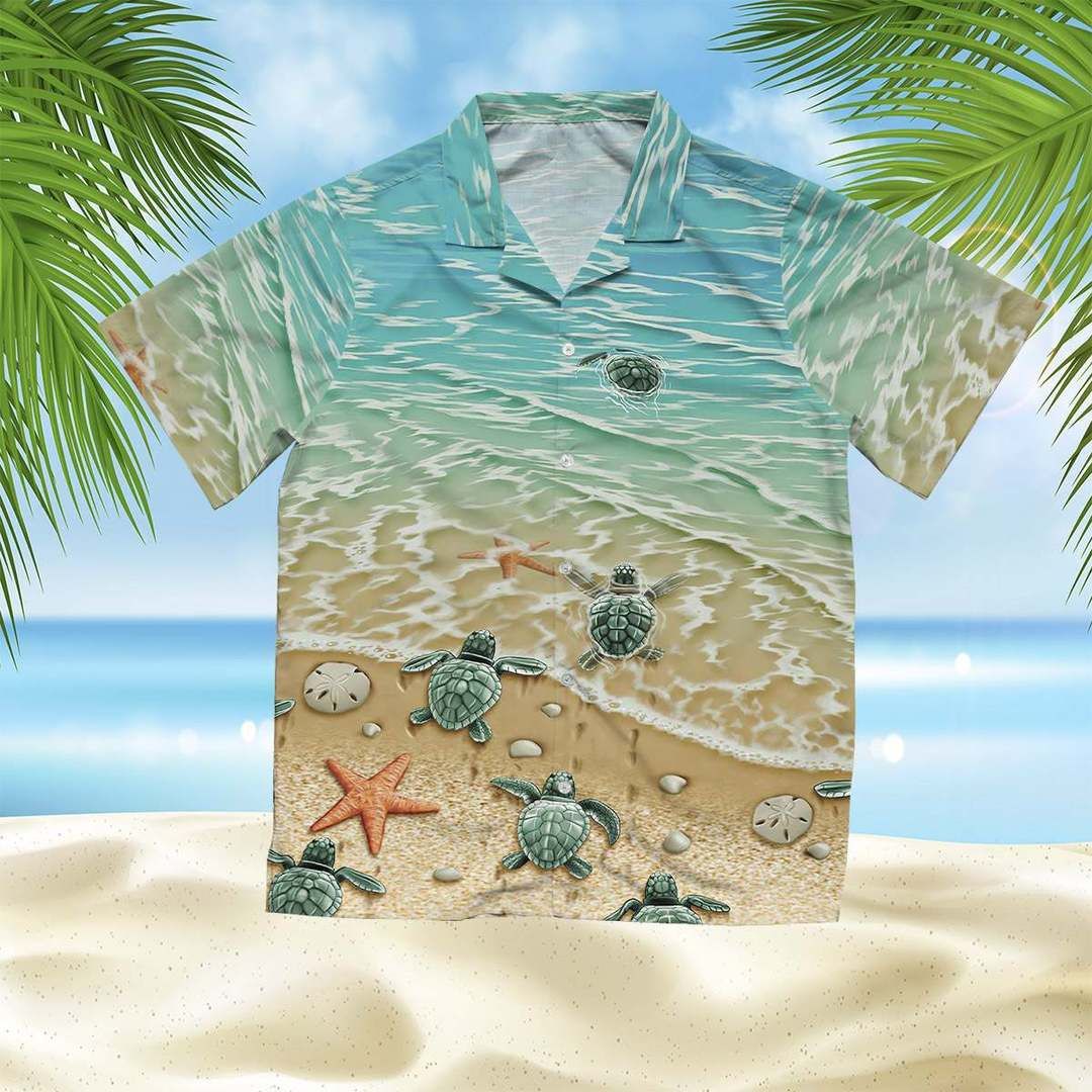 Sea Turtle Blue Nice Design Hawaiian Shirt