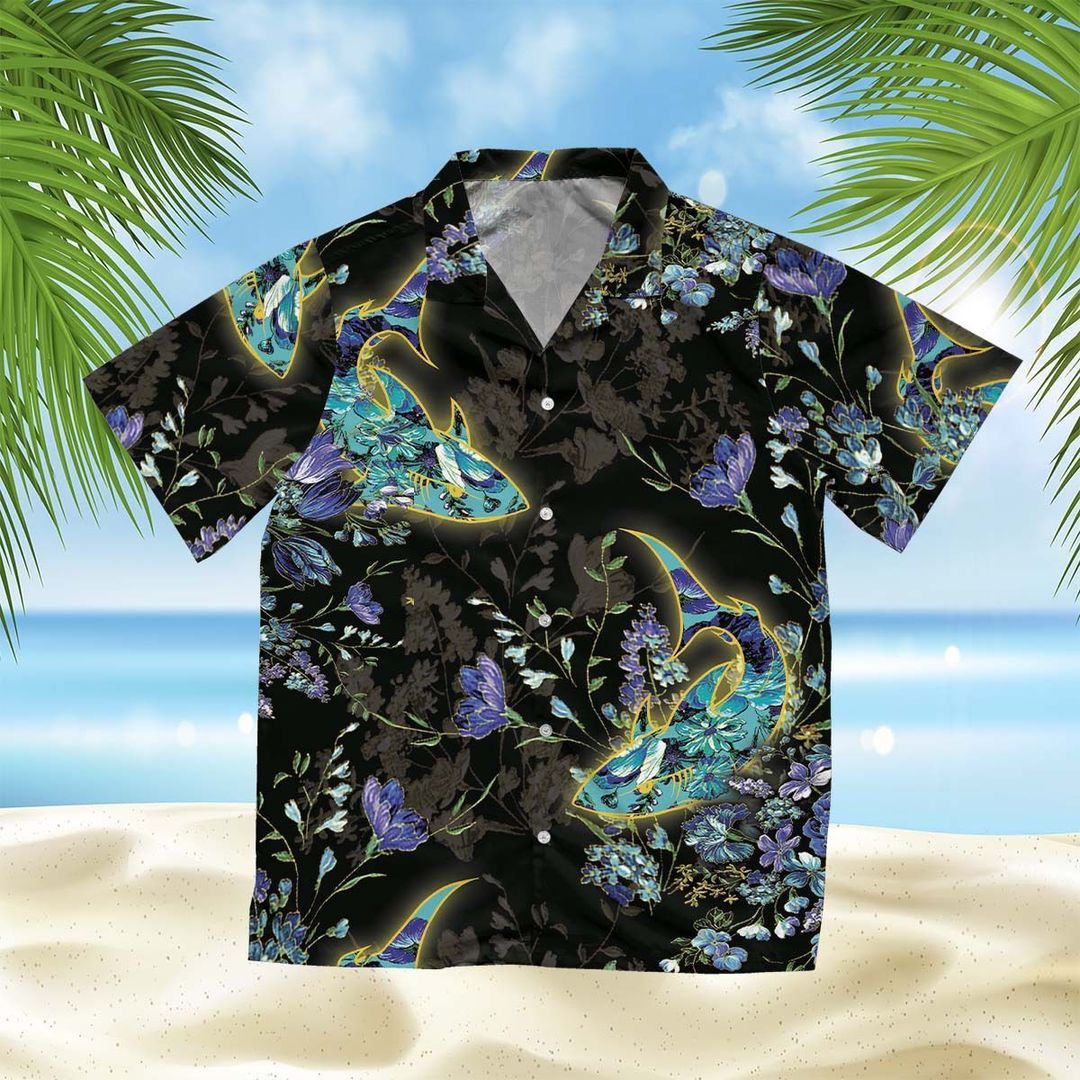 Shark Floral Black Amazing Design Hawaiian Shirt