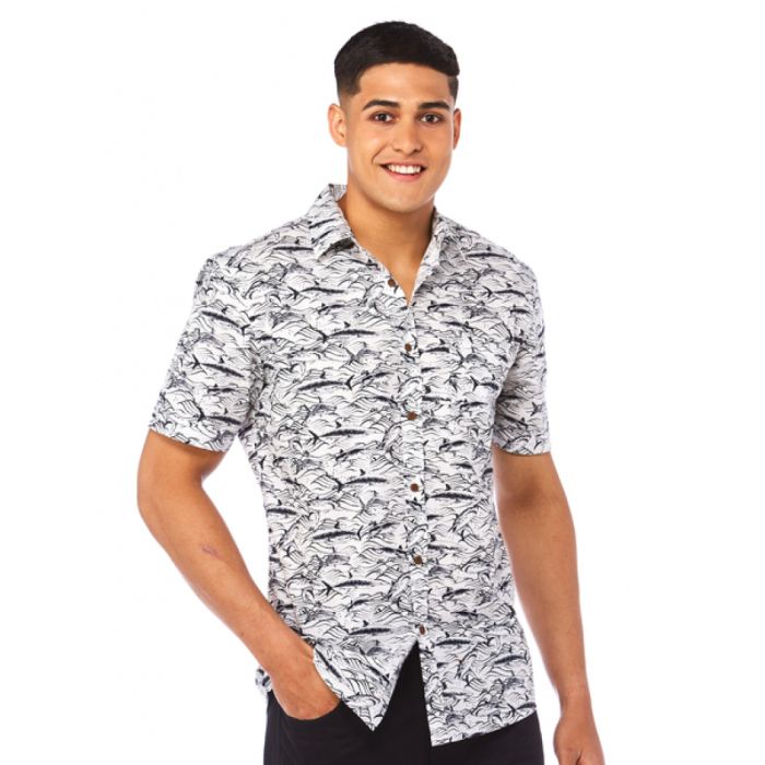 Shark White Nice Design Hawaiian Shirt