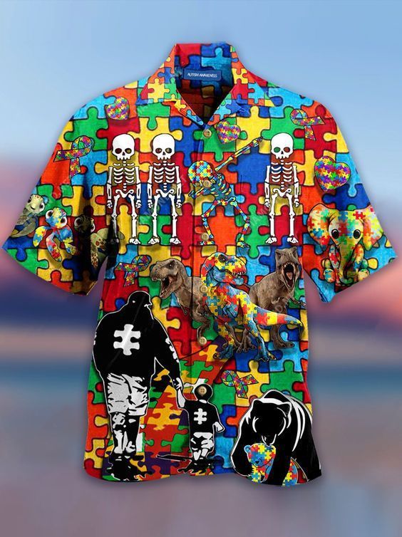 Skull Colorful Nice Design Hawaiian Shirt