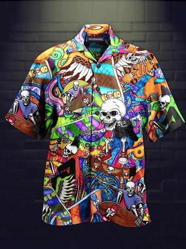 Skull Multicolor Best Design Hawaiian Shirt